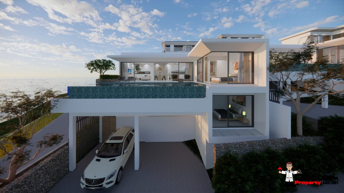 New 3-Bedroom Pool Villa with Sea View in Chaweng Noi, Koh Samui – For Sale
