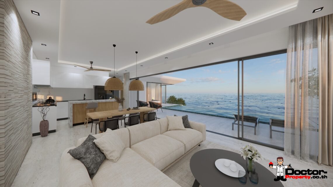 New 3-Bedroom Pool Villa with Sea View in Chaweng Noi, Koh Samui – For Sale