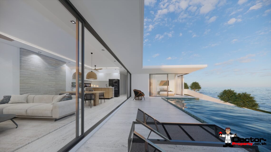 New 3-Bedroom Pool Villa with Sea View in Chaweng Noi, Koh Samui – For Sale