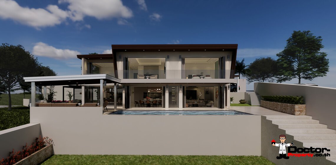 New 4 Bedroom Villa with Pool, Seaview & Garden in Plai Laem, Koh Samui – For Sale