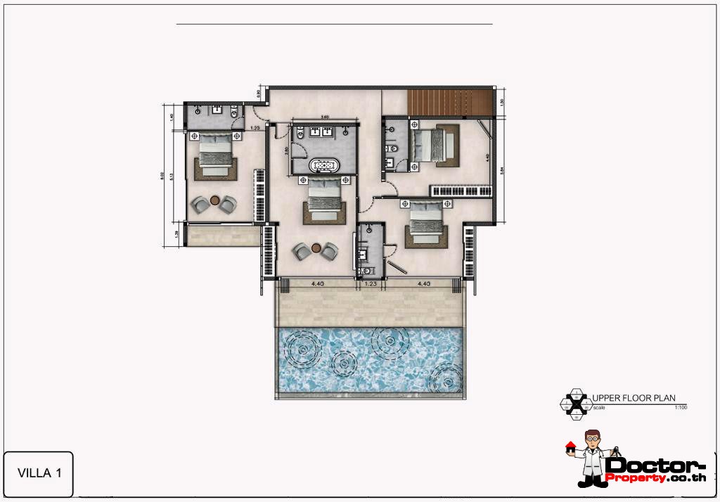 New 4 Bedroom Villa with Pool, Seaview & Garden in Plai Laem, Koh Samui – For Sale