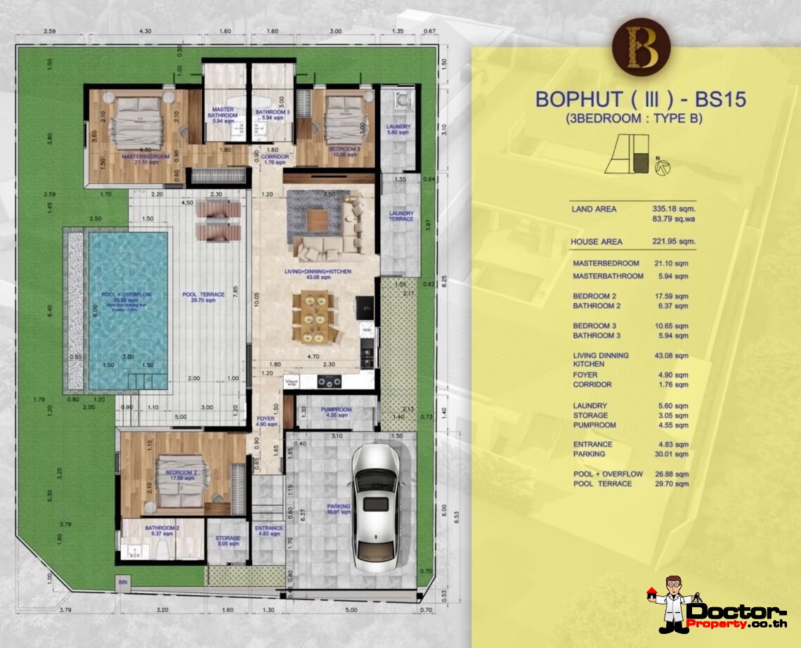 New 3 Bedroom Pool Villas near Fisherman’s Village, Koh Samui – For Sale