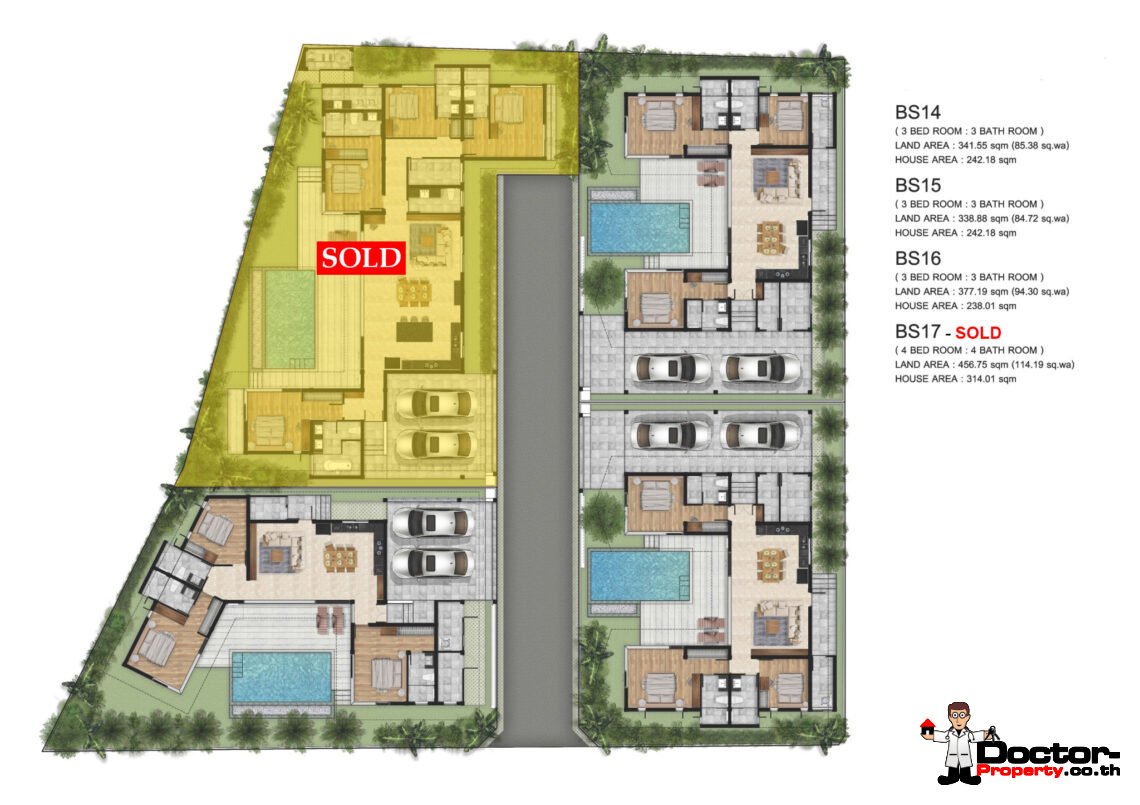 New 3 Bedroom Pool Villas near Fisherman’s Village, Koh Samui – For Sale