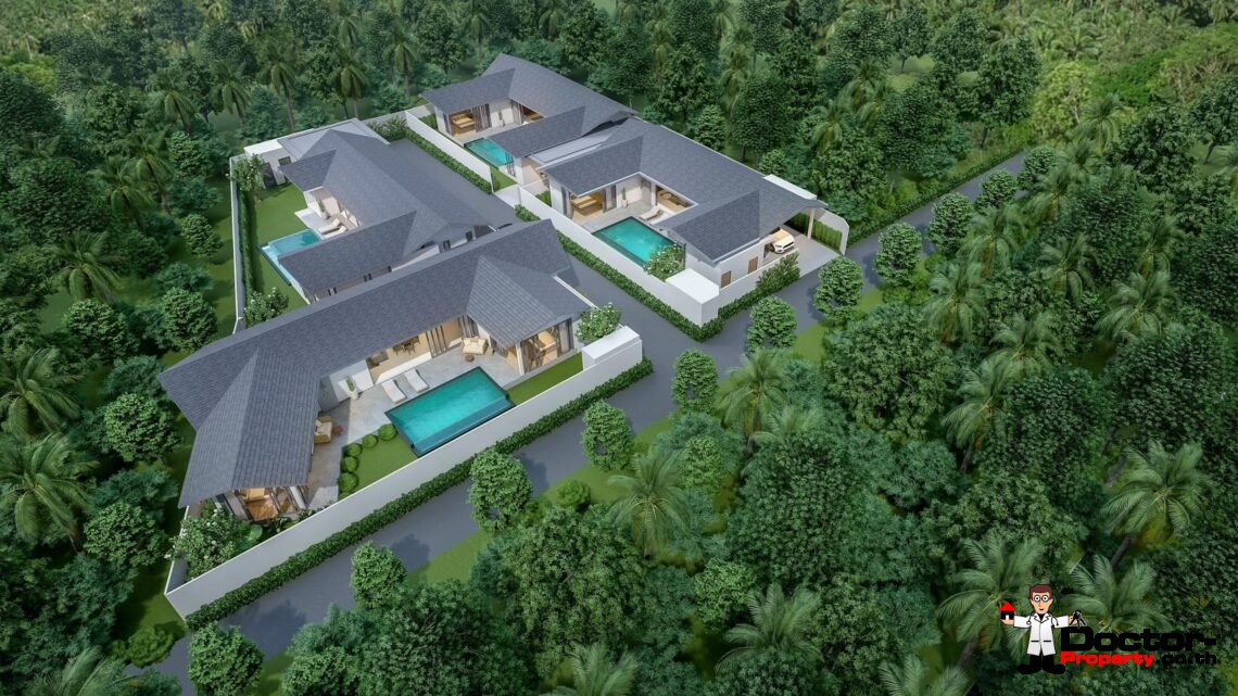 New 3 Bedroom Pool Villas near Fisherman’s Village, Koh Samui – For Sale