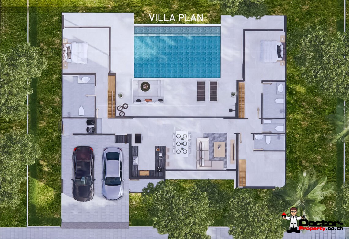 New Tropical 3 Bedroom Pool Villa in Lamai, Koh Samui – For Sale