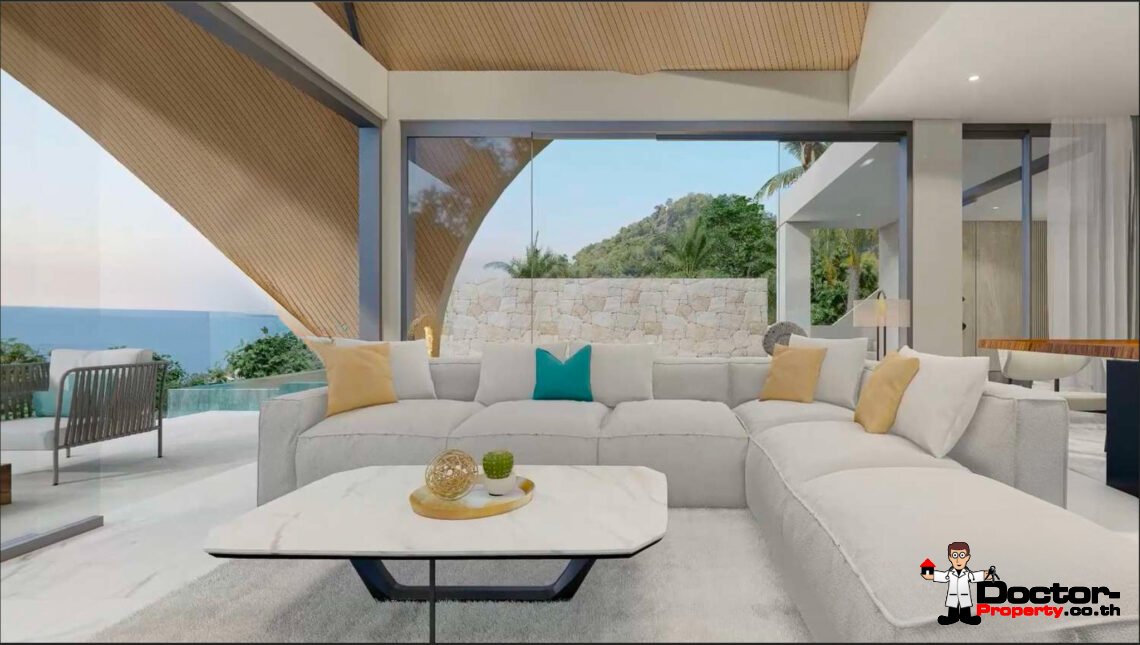 New Charming 3 Bedroom Sea View Villa in Bang Por, Koh Samui – For Sale