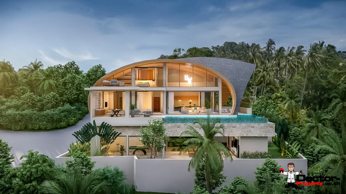 New 3 Bedroom Luxury Villa with Seaview in Bang Por, Koh Samui – For Sale