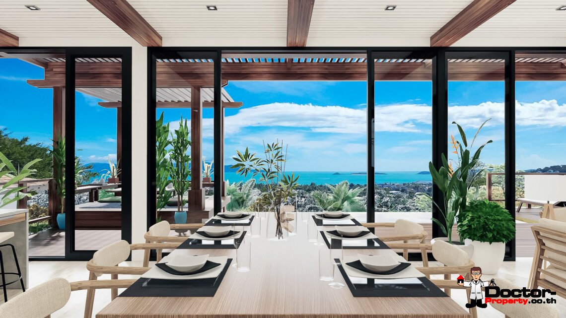 New 3-4 bedroom with Sea view near Fisherman’s Village in Bophut, Koh Samui – For Sale