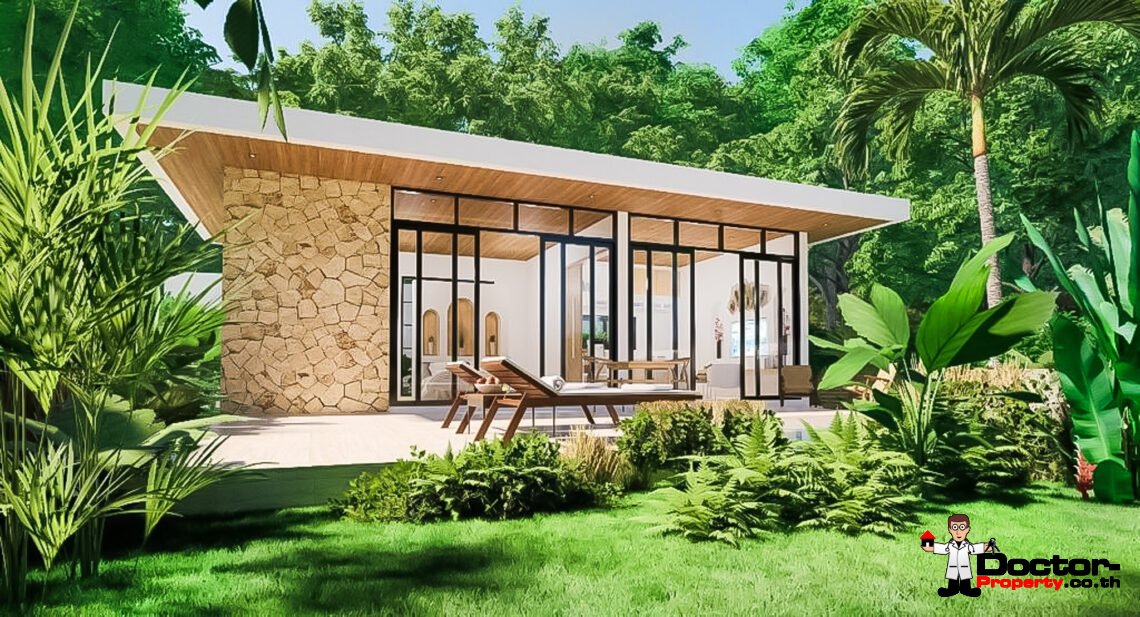 New 1-2 Bedroom Garden & Pool Villa in Bophut, Koh Samui – For Sale