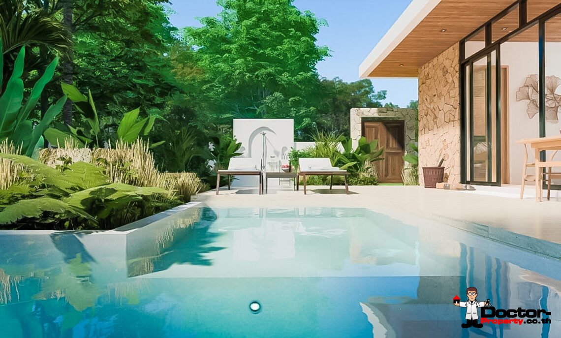 New 1-2 Bedroom Garden & Pool Villa in Bophut, Koh Samui – For Sale