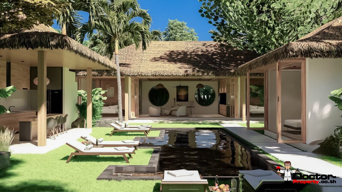 New Balinese 3 Bedroom Pool Villa in Lipa Noi, Koh Samui – For Sale