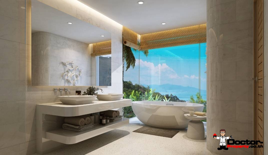 New Luxury 2-4 Bedroom Pool Villa with Stunning Sea View in Mae Nam, Koh Samui – For Sale