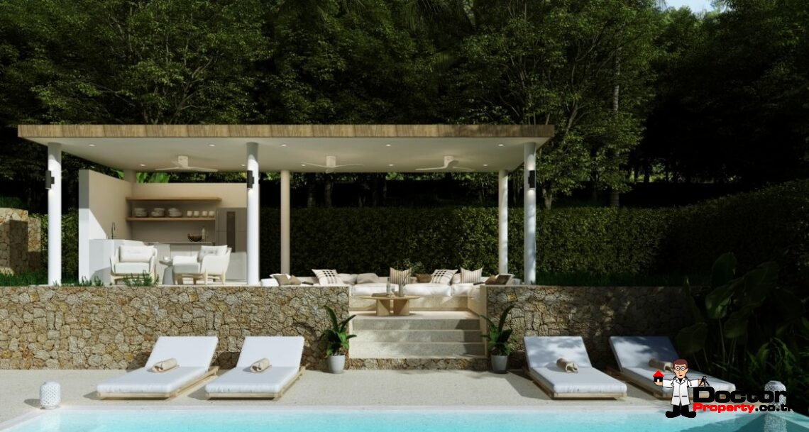 New Luxury 2-4 Bedroom Pool Villa with Stunning Sea View in Mae Nam, Koh Samui – For Sale