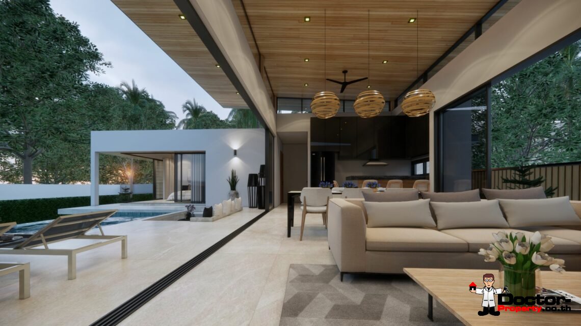 New 3 Bedroom Tropical villa in Bophut, Koh Samui – For Sale