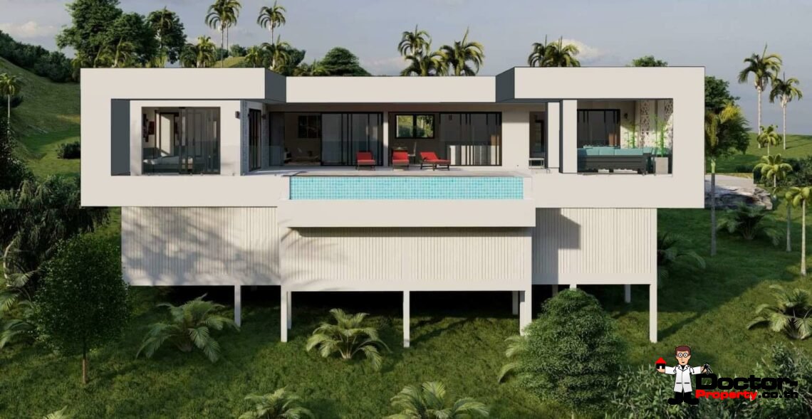 New Modern 3 Bedroom Sea View Villa – Lamai, Koh Samui – For Sale