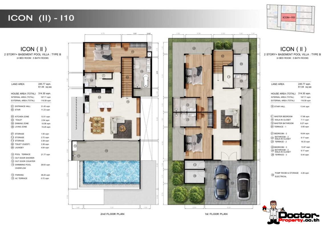 New 3 Bedroom Pool Villa with Sea View near Fisherman’s Village in Bophut, Koh Samui – For Sale