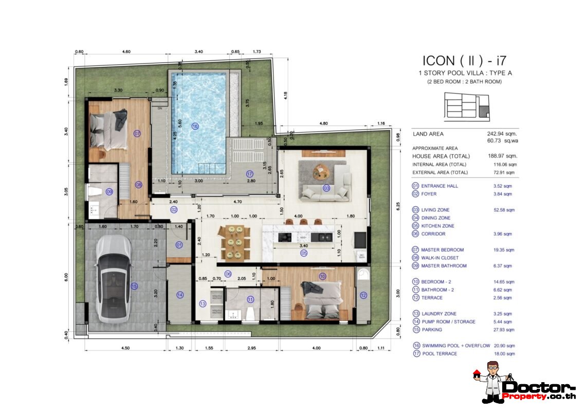 New 3 Bedroom Pool Villa with Sea View near Fisherman’s Village in Bophut, Koh Samui – For Sale