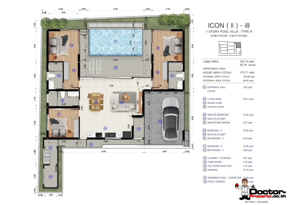 New 3 Bedroom Pool Villa with Sea View near Fisherman’s Village in Bophut, Koh Samui – For Sale