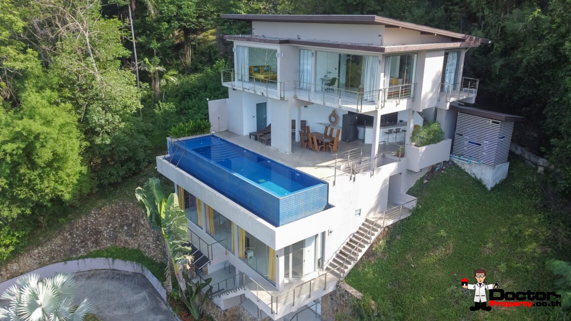 4 Bedroom Pool Villa with Sea View in Bang Por, Koh Samui – For Sale
