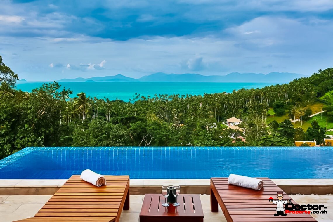 4 Bedroom Pool Villa with Sea View in Bang Por, Koh Samui – For Sale