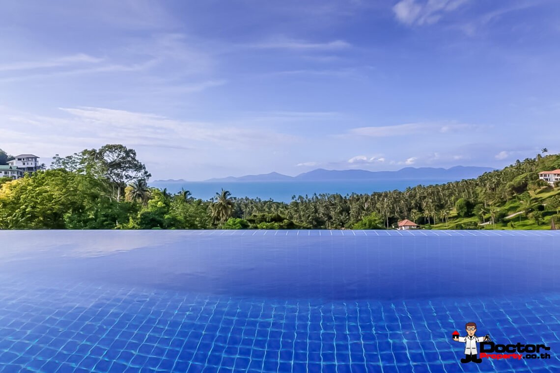 4 Bedroom Pool Villa with Sea View in Bang Por, Koh Samui – For Sale