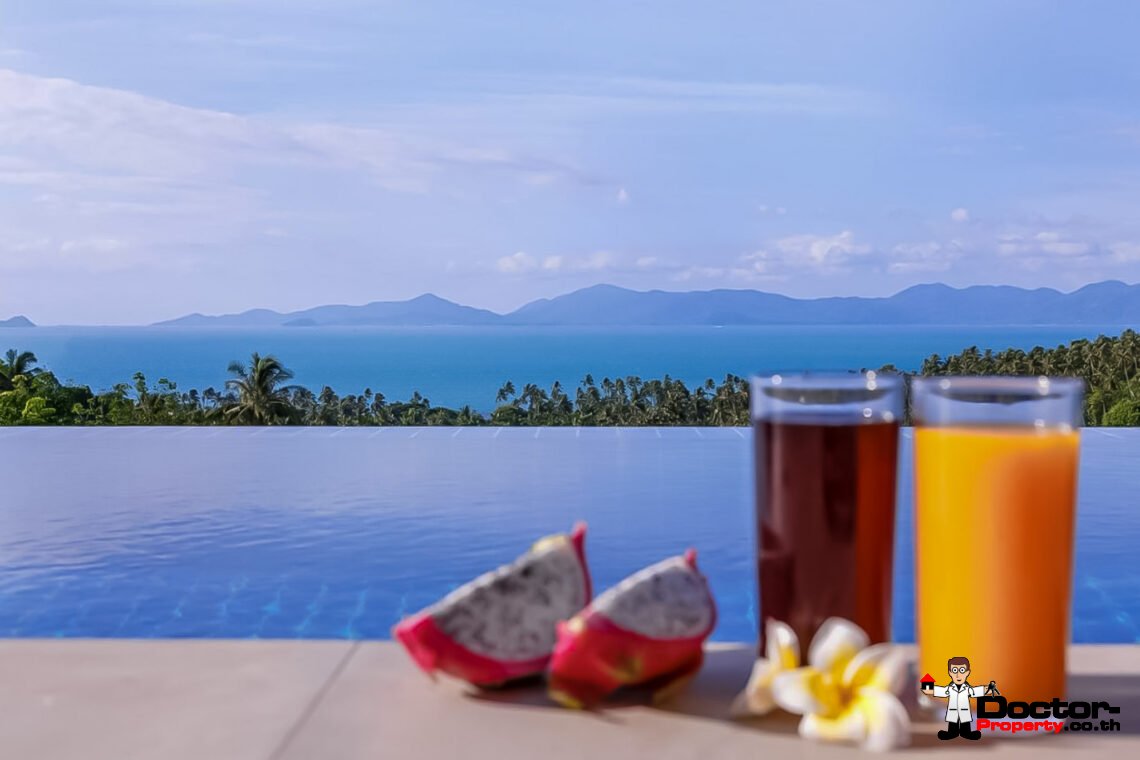 4 Bedroom Pool Villa with Sea View in Bang Por, Koh Samui – For Sale