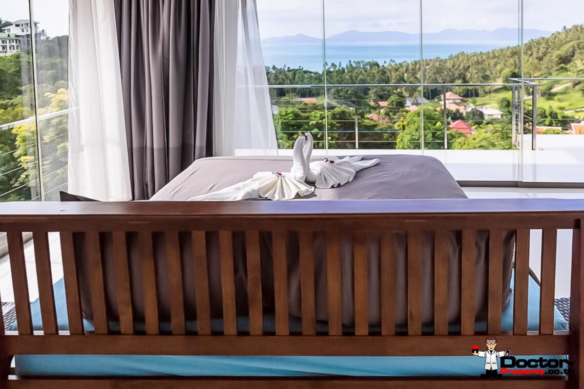4 Bedroom Pool Villa with Sea View in Bang Por, Koh Samui – For Sale