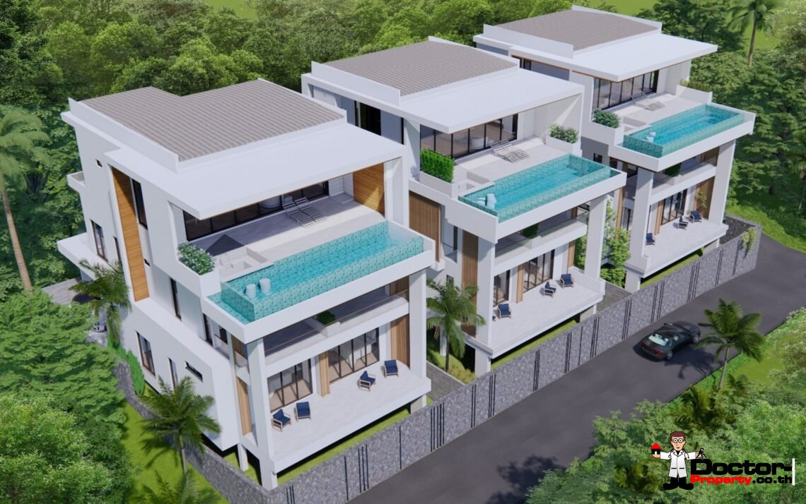 New 5 Bedroom with Seaview Villa near Fisherman’s Village in Bophut, Koh Samui – For Sale