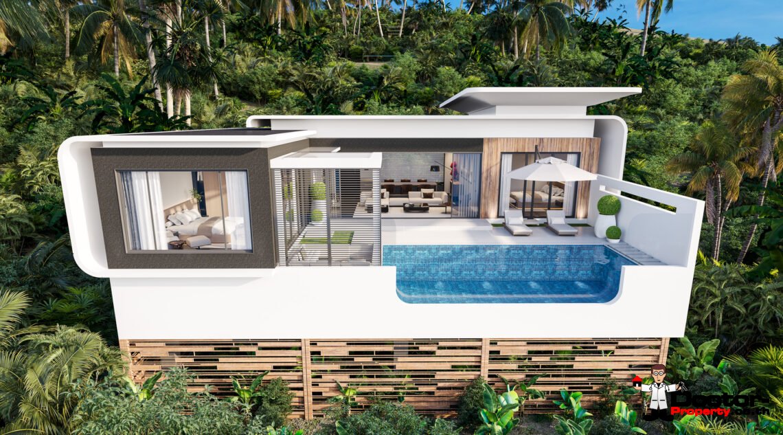 New 2-3 Bedroom Pool Villa with Sea View in Chaweng, Koh Samui – For Sale