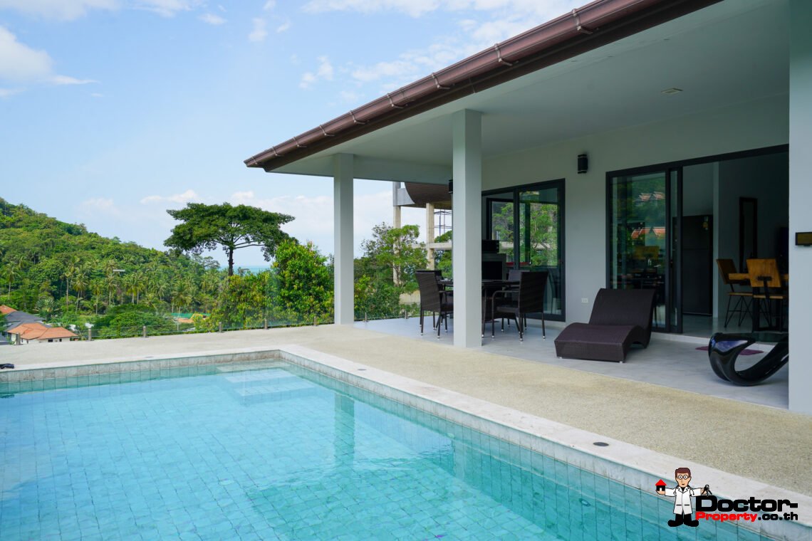 3 Bed Pool Villa with Partial Sea View – Bang Por, Koh Samui – For Sale