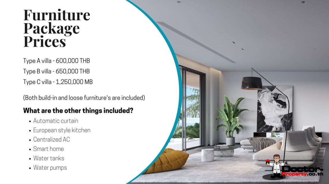 New 2 Bedroom Pool Villa with Sea View in Chaweng, Koh Samui – For Sale