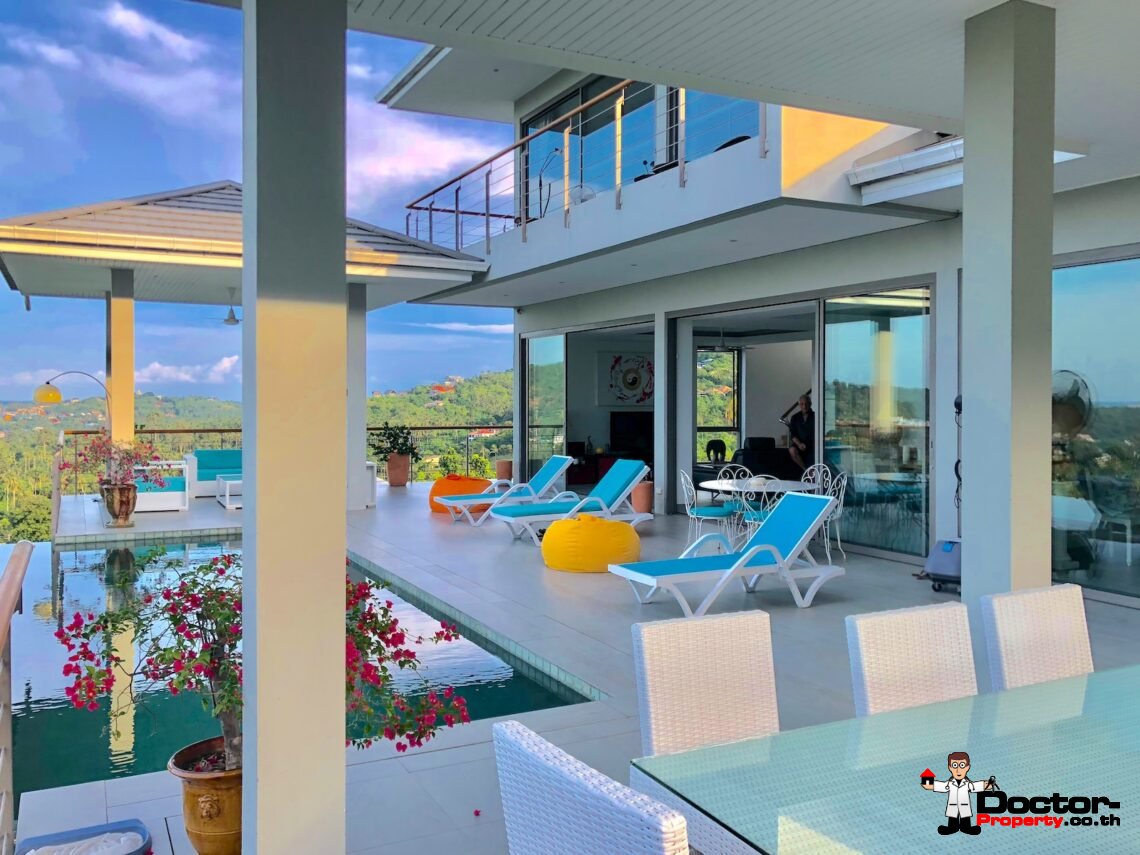 4 Bedroom Sea View Pool Villa in Bo Phut, Koh Samui – For Sale