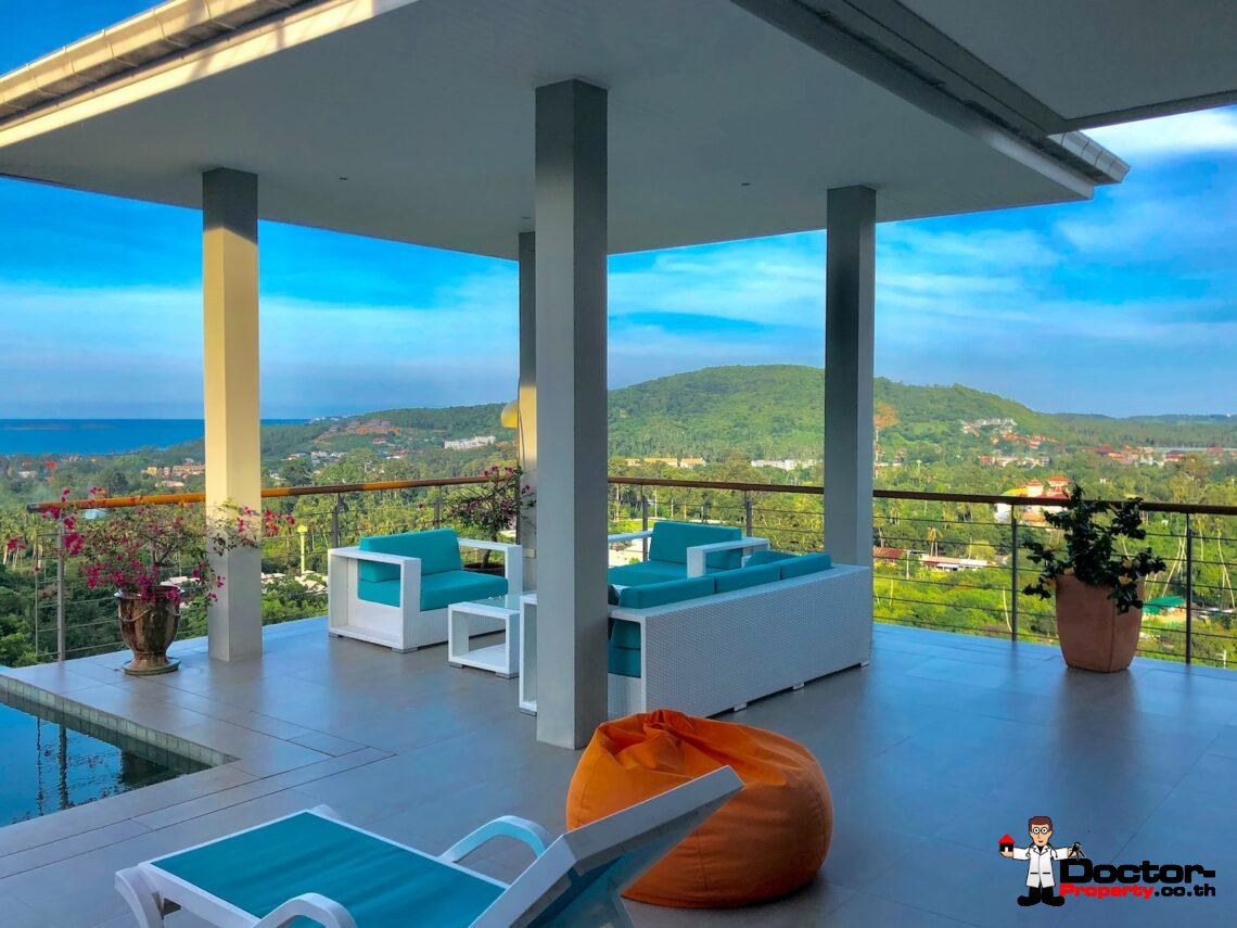 4 Bedroom Sea View Pool Villa in Bo Phut, Koh Samui – For Sale