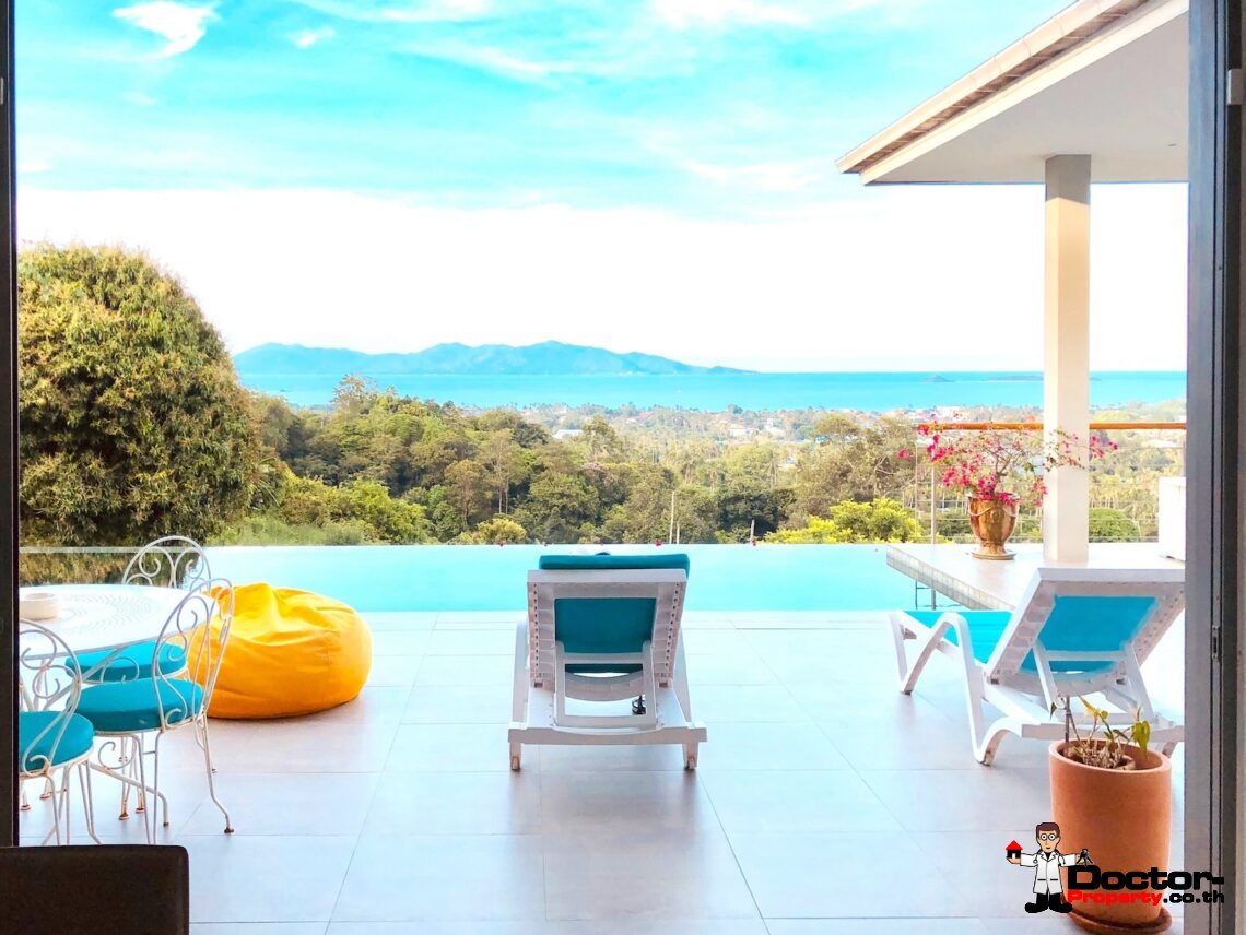 4 Bedroom Sea View Pool Villa in Bo Phut, Koh Samui – For Sale