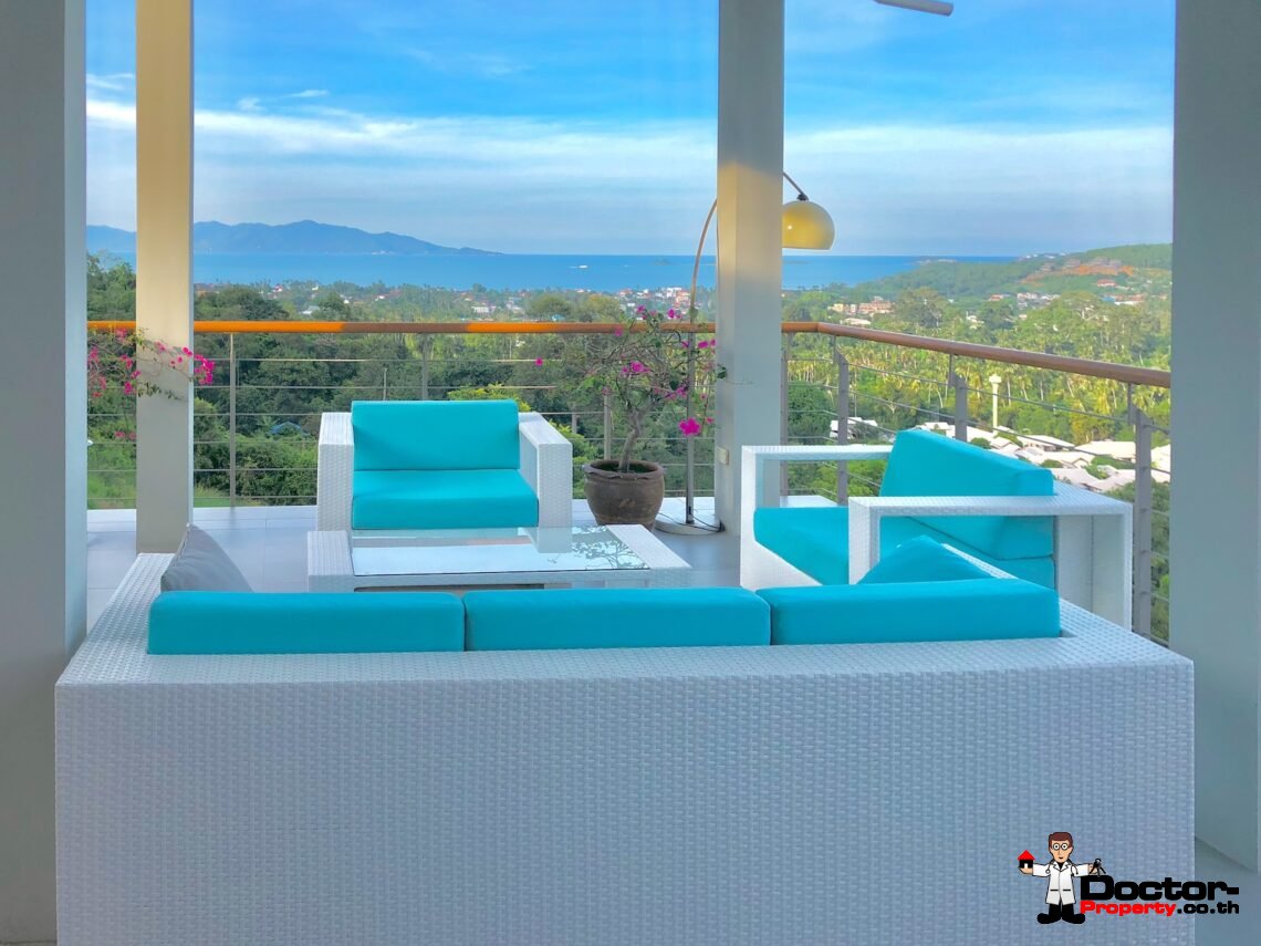 4 Bedroom Sea View Pool Villa in Bo Phut, Koh Samui – For Sale