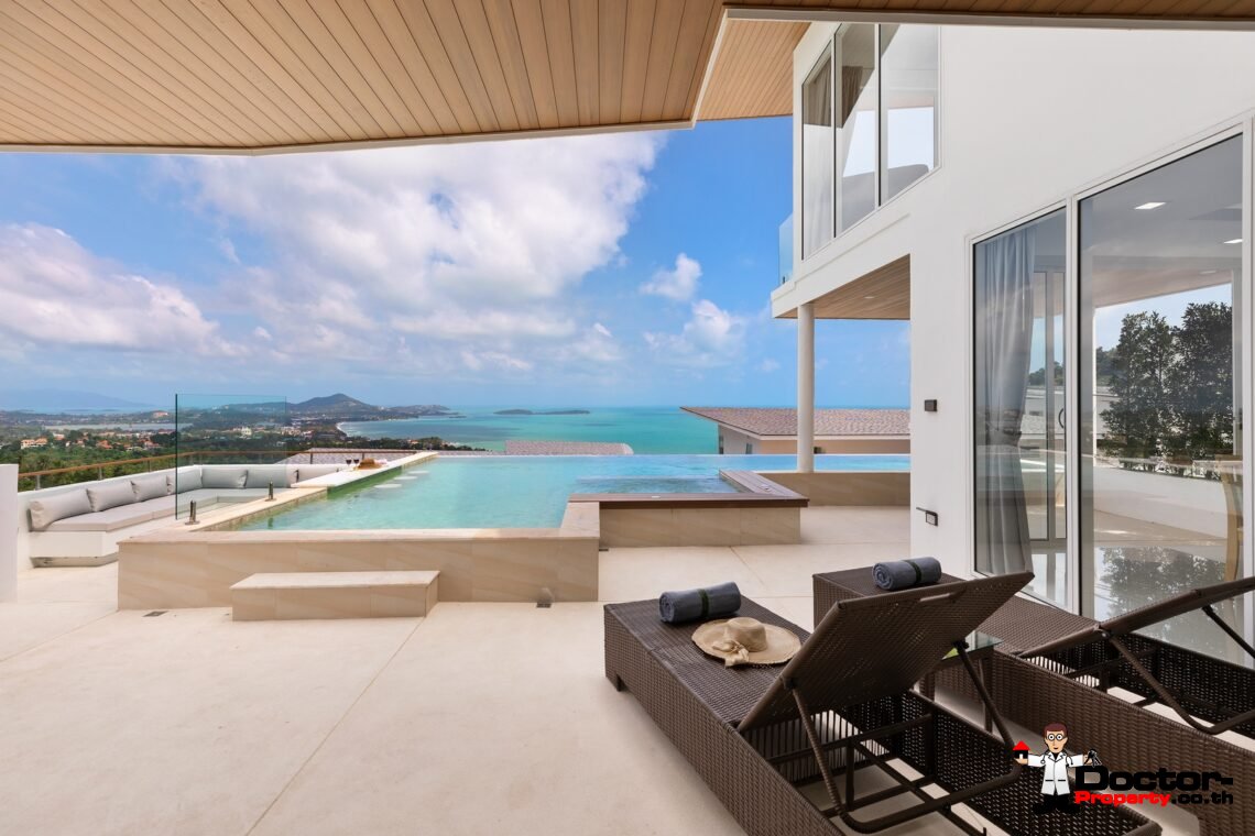 4 Bedroom Pool Villa with Sea View, Chaweng Noi, Koh Samui – For Sale