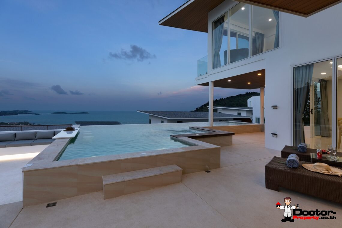 4 Bedroom Pool Villa with Sea View, Chaweng Noi, Koh Samui – For Sale