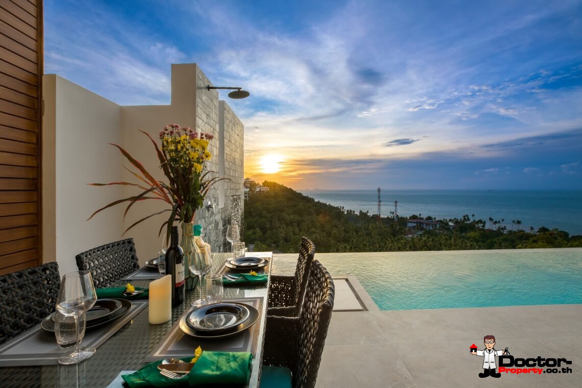 Modern 2 Bedroom Sea View Villa in Mae Nam, Koh Samui – For Sale