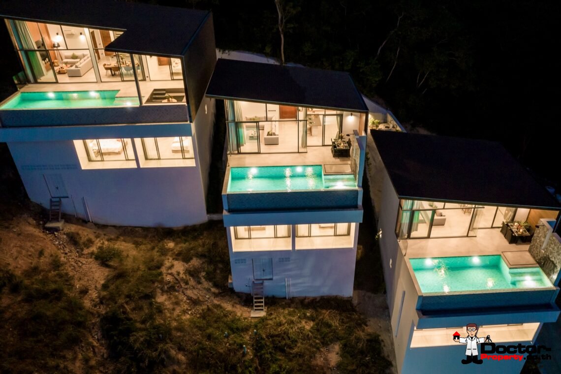 Modern 2 Bedroom Sea View Villa in Mae Nam, Koh Samui – For Sale