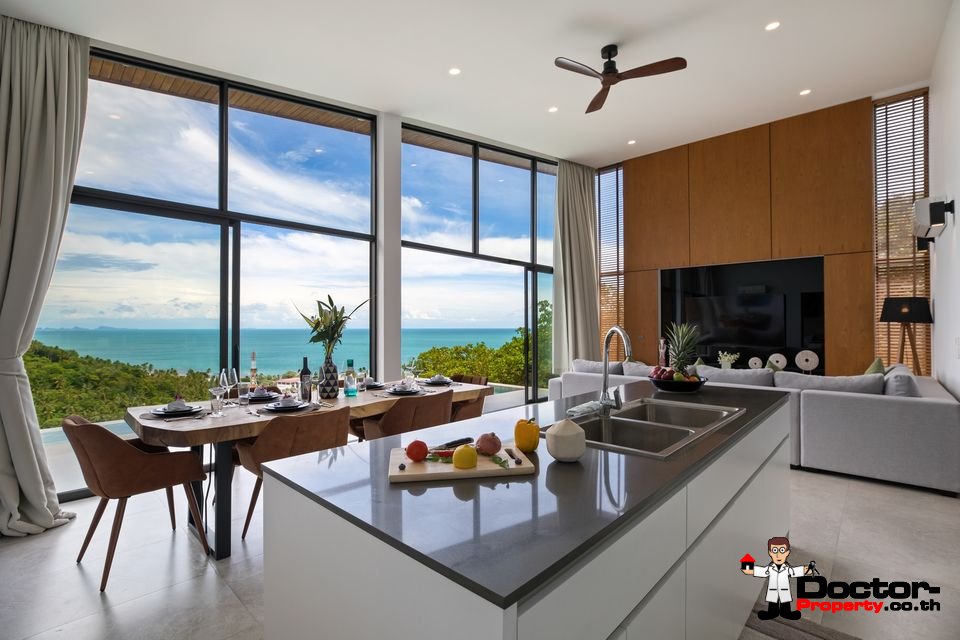 Modern 2 Bedroom Sea View Villa in Mae Nam, Koh Samui – For Sale