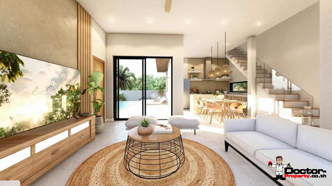 New 3 Bedroom Garden Villa in Bophut, Koh Samui – For Sale