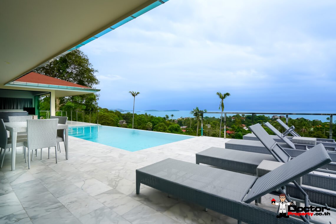 3 Bedroom Seaview Villa with Easy Access – Chaweng Noi, Koh Samui – For Sale