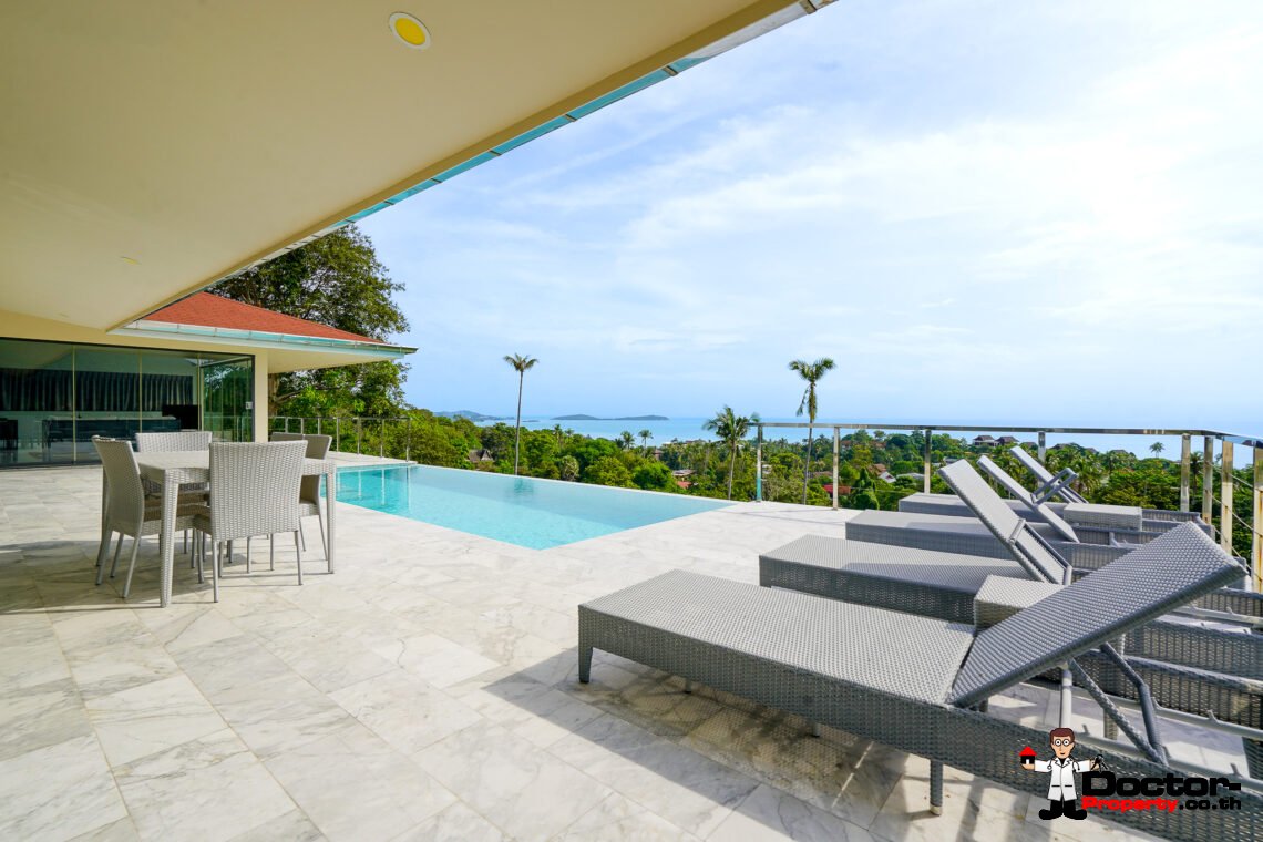 3 Bedroom Seaview Villa with Easy Access – Chaweng Noi, Koh Samui – For Sale