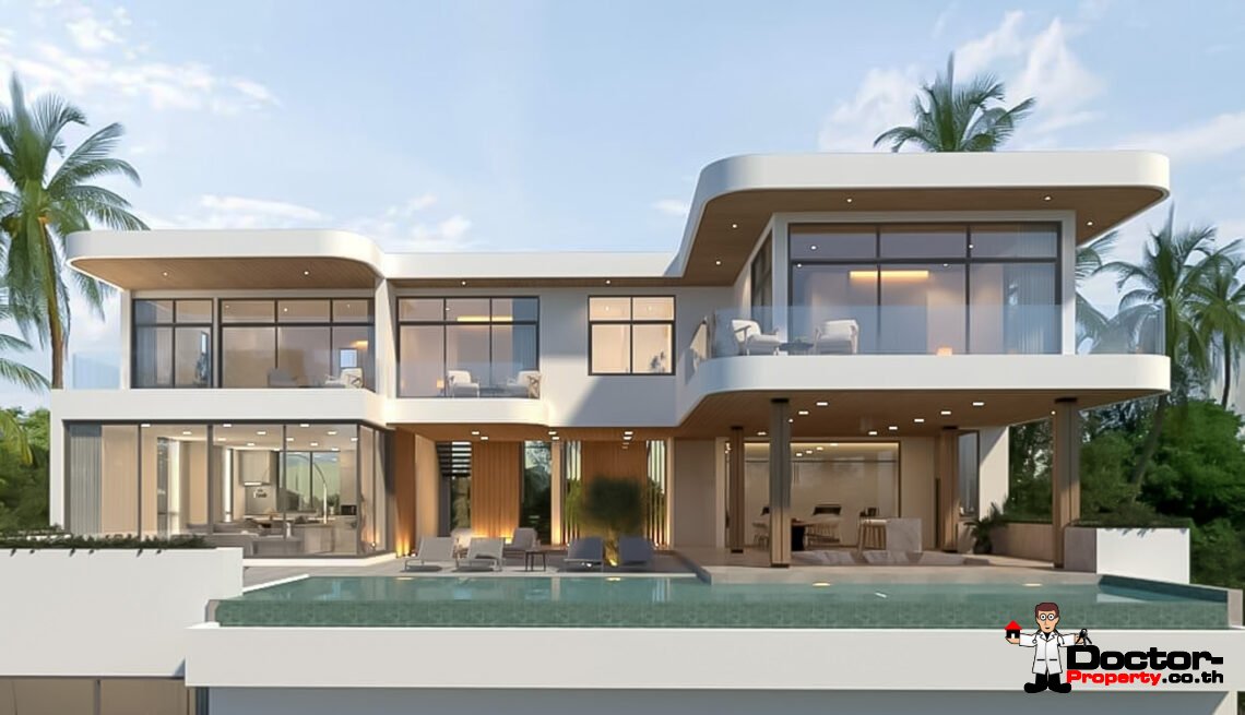 New Luxury 4 Bedroom Stunning Sea View in Bophut, Koh Samui – For Sale