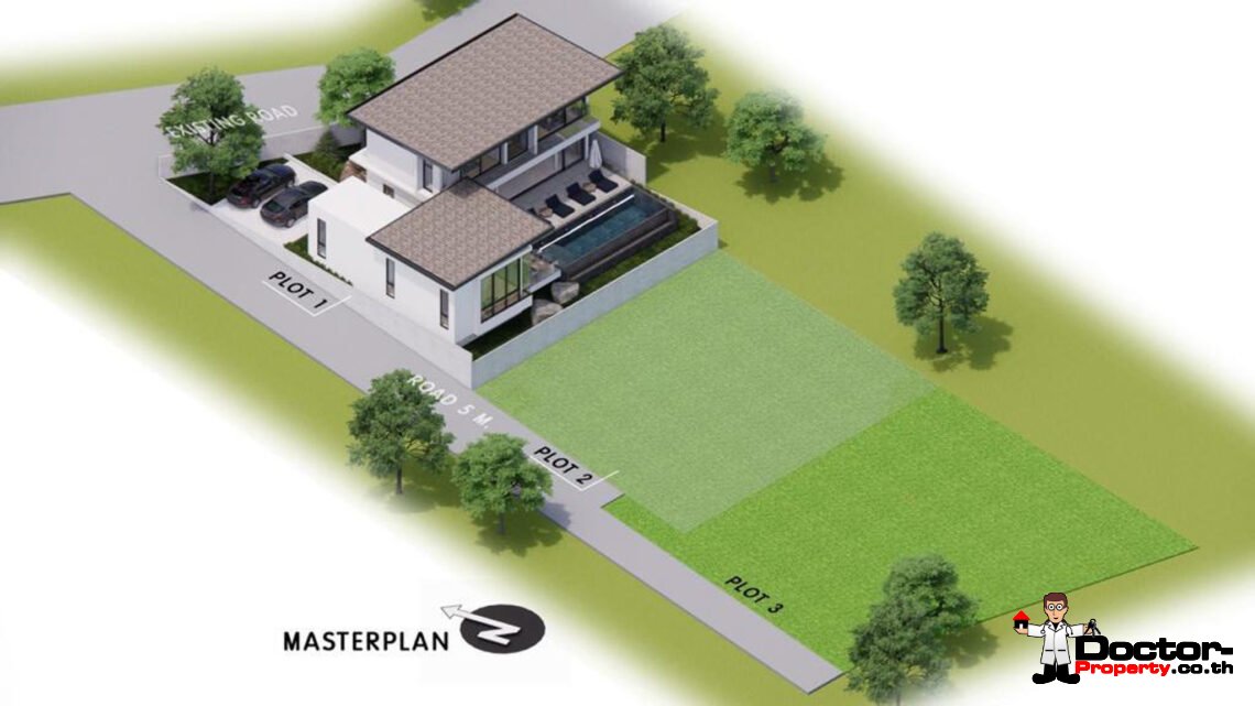 New Luxury 3 Bedroom Sea View Villa in Chaweng, Koh Samui – For Sale