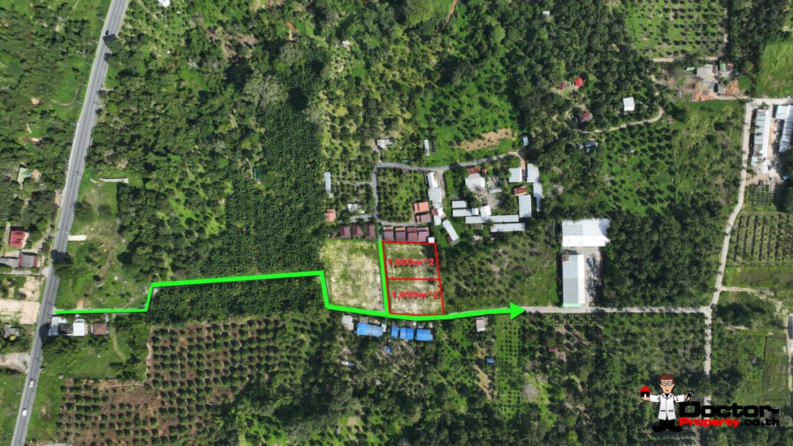 1 Rai of Flat Land 300m to Main Road – Na Mueang, Koh Samui – For Sale