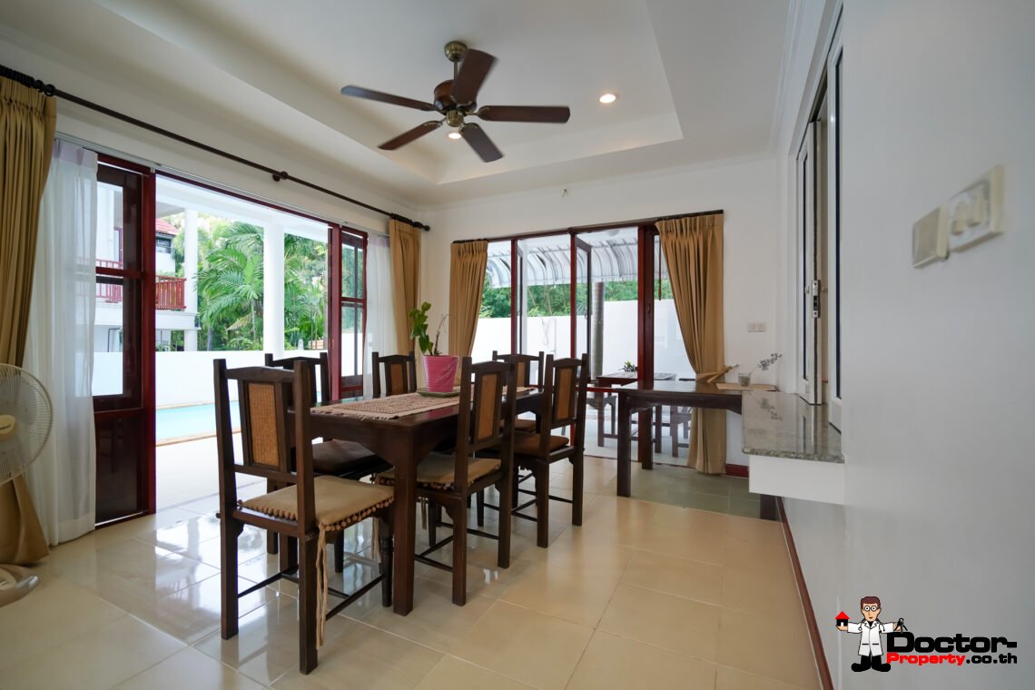 4 Bedroom Thai Style Pool Villa with Partial Sea View in Plai Laem  – For Sale