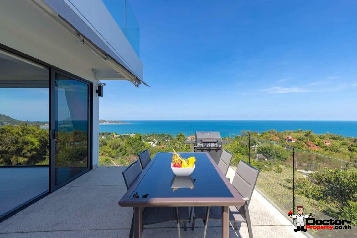 Modern 4 Bedroom Sea View Villa in Lamai, Koh Samui – For Sale