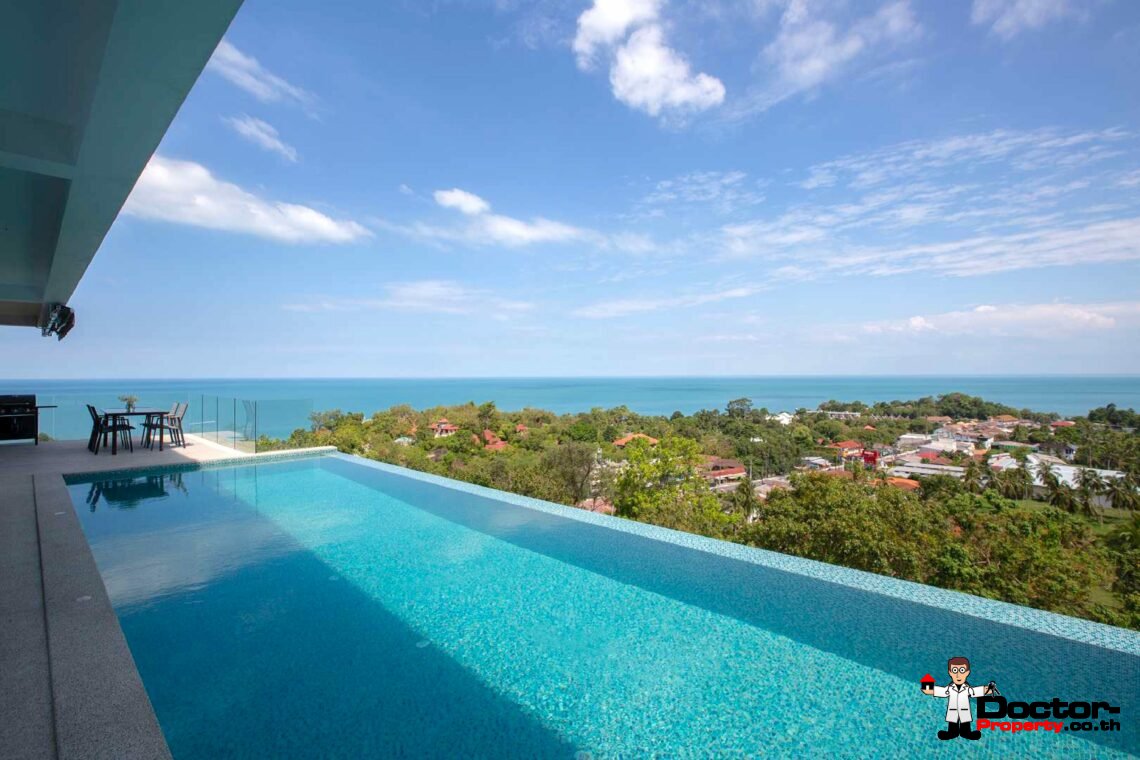 Modern 4 Bedroom Sea View Villa in Lamai, Koh Samui – For Sale