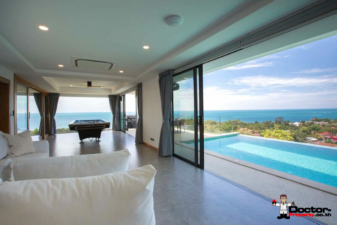 Modern 4 Bedroom Sea View Villa in Lamai, Koh Samui – For Sale